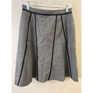 Vintage Harvé Benard Wool A-Line Herringbone Knee Length Skirt Size 10
